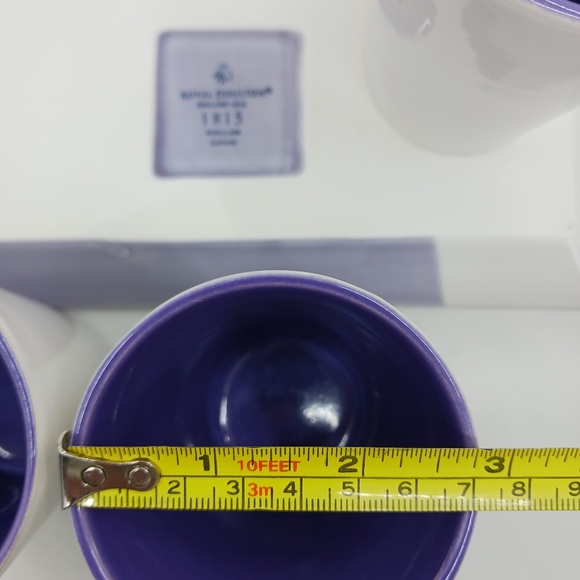 Violet and Off White Royal Doulton 9" Porcelain Tray with Trio of Pots - Picture 3 of 10